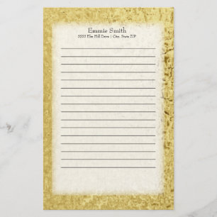 Personalized Gold and White Stationery