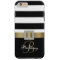 Personalized Gold, Black Bold Stripes Diamonds