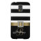 Personalized Gold, Black Bold Stripes Diamonds