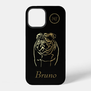 Personalized Gold/Black Bulldog Bull iPhone Case