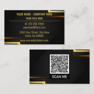 Personalized Gold Black Business Card with QR code