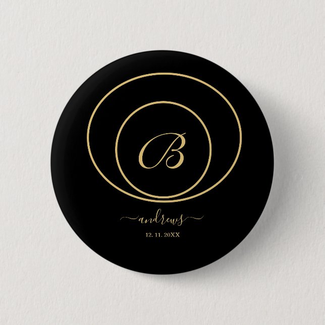 Personalized gold black Button (Front)