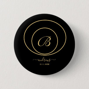 Personalized gold black Button