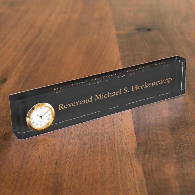 Personalized Gold Black Custom Name Plate (Side)