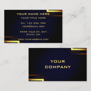Personalized Gold Black Design Business Card