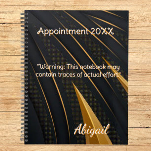 Personalized Gold Black Dot Pattern Appointment  Planner