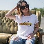 Personalized Gold & Black Modern Chic Team Bride  T-Shirt<br><div class="desc">Introducing the perfect bridesmaids' t-shirt for your upcoming wedding and Bachelorette Party : the Personalized Gold & Black Modern Handwriting Team Bride T-shirt! This stylish and chic t-shirt is the perfect way to show off your bridal party's unique style. With personalized gold and black handwriting, this t-shirt is sure to...</div>