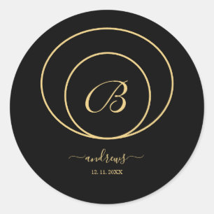 Personalized gold black signature Sticker
