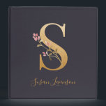 Personalized Gold Blue Elegant Floral Monogram S Binder<br><div class="desc">Personalized Gold Blue Elegant Floral Monogram S Binder ***For this design, each letter has its own listing but you customize your name by clicking on "personalize this template." I am working on adding more letters; if yours is not listed yet, please message me and I can list it for you....</div>