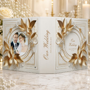 Personalized Gold Botanical Wedding Binder