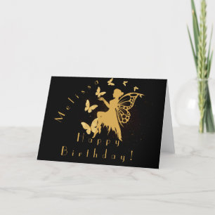 Personalized Gold Butterfly Fairy Cards