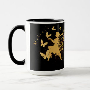 Personalized Gold Butterfly Fairy Mug