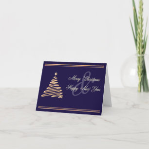 Personalized Gold Christmas Tree Card
