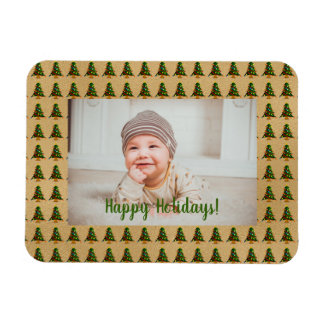 Personalized Gold Christmas Tree  Magnet