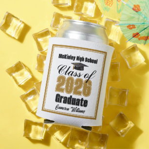 Personalized Gold Class of 2026 Graduation Party Can Cooler