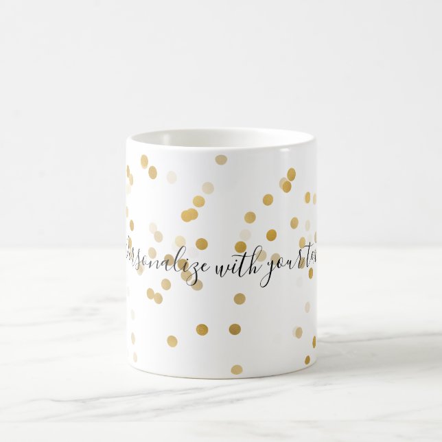 Personalized Gold Confetti Coffee Mug (Center)
