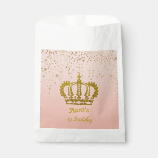 Personalized Gold Crown Birthday Favour Bag
