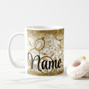 Personalized Gold Design Coffee Mug Cup