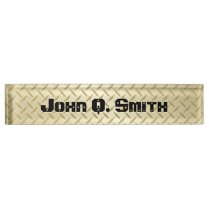 Personalized Gold Diamond Plate Nameplate