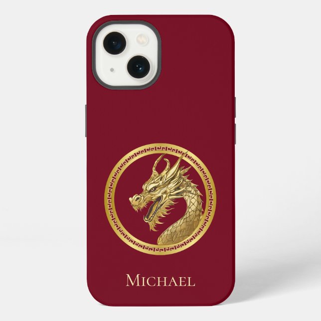 Personalized-Gold Dragon- iPhone Case (Back)