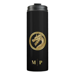 Personalized Gold Dragon- Thermal Tumbler