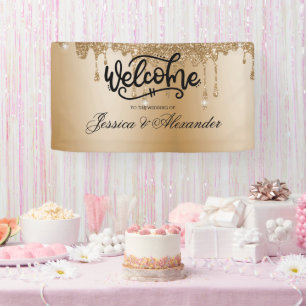 Personalized Gold Dripping Glitter Banner