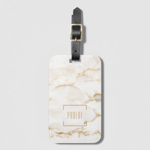 Personalized Gold Effect Marble Name Luggage Tag