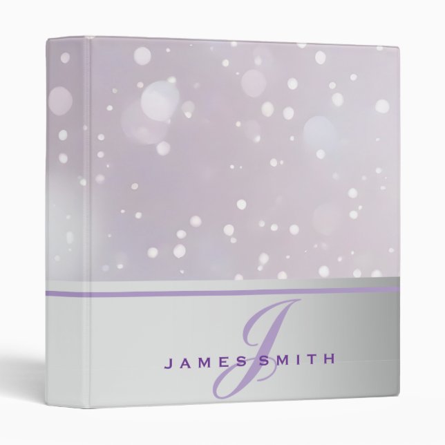 Personalized Gold Faux Confetti Glitter Binder (Front/Spine)