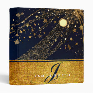 Personalized Gold Faux Confetti Glitter Binder