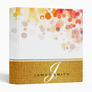 Personalized Gold Faux Confetti Glitter Binder