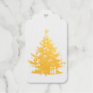 Personalized Gold Foil Christmas Tree  Gift Tags
