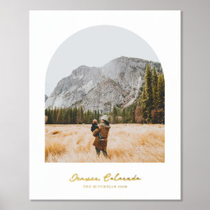 Personalized Gold Foil Family Name and Photo Prints