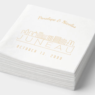 Personalized Gold Foil Juneau Wedding Napkins