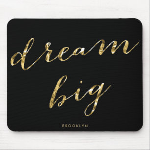 Personalized Gold Foil Mouse Pads Black