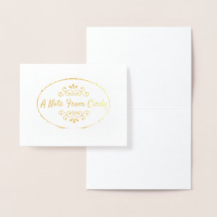 Personalized Gold Foil Note Card