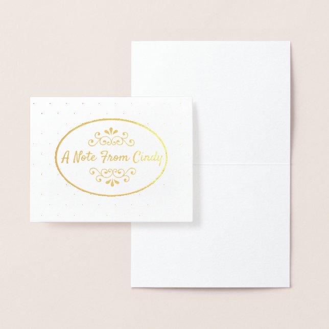 Personalized Gold Foil Note Card (Display)