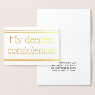 Personalized Gold Foil Sympathy Card