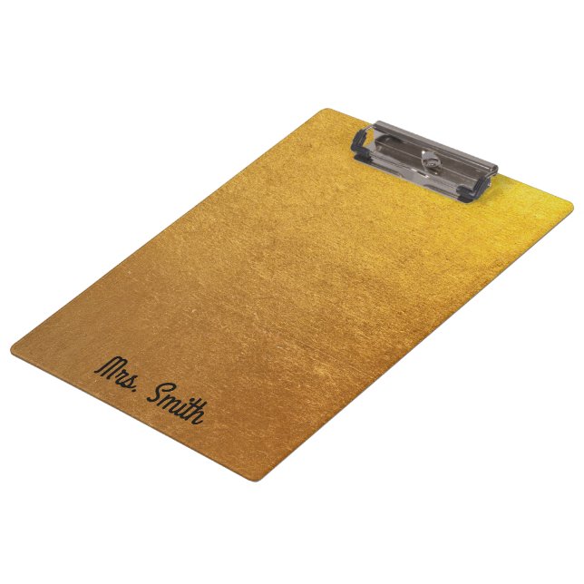 Personalized Gold Foil Tone Clipboard (Angled)