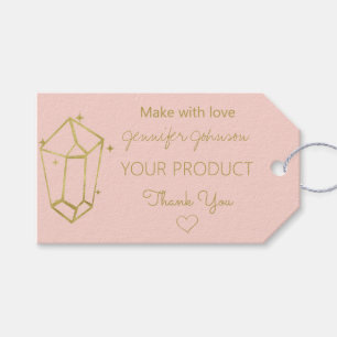 Personalized Gold Foil White Pink Gift Tags