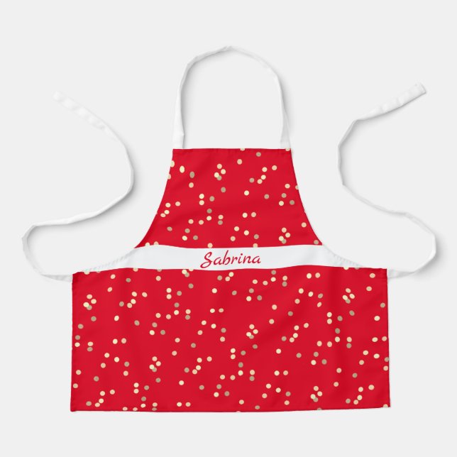 Personalized Gold Glitter Apron (Front)