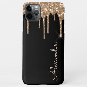 Personalized Gold Glitter Black Handwritten BUDGET iPhone 11Pro Max Case