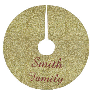 Personalized Gold Glitter Christmas Tree Skirt