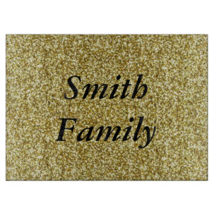 Personalized Gold Glitter Cutting Board