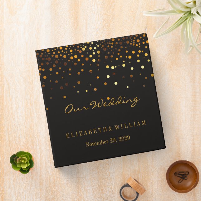 Personalized Gold Glitter Faux Foil Confetti  Binder (In Situ)