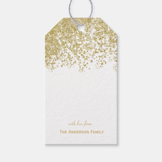Personalized Gold Glitter Gift Tags (Front)