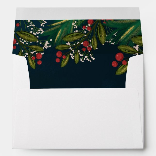 Personalized Gold Glitter JOY Holiday Winter  Envelope (Back (Bottom))