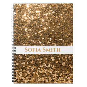Personalized Gold Glitter Notebook