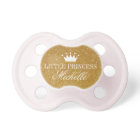 Personalized gold glitter princess crown pacifier