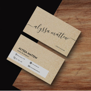 Personalized Gold Glitter Shiny Trendy Modern Business Card