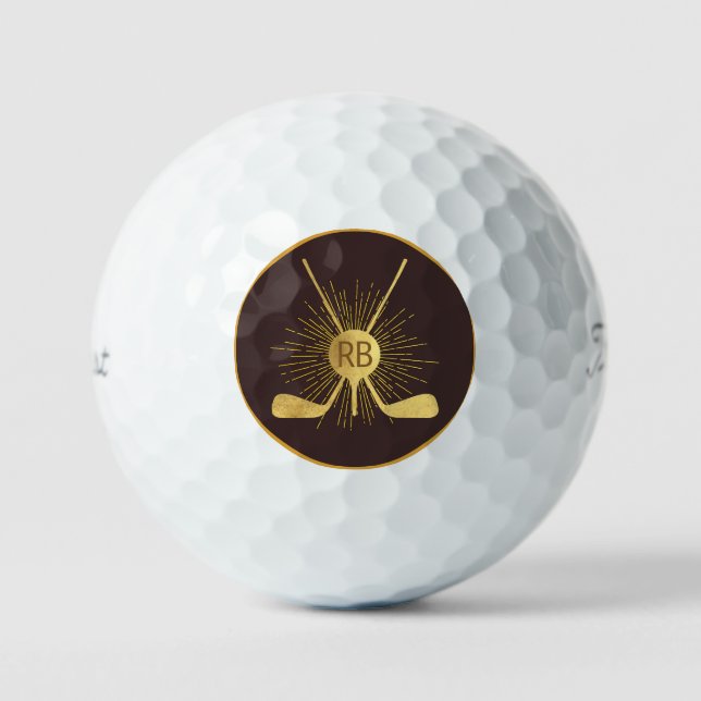 Personalized Gold Golf Clubs Balls (Front)